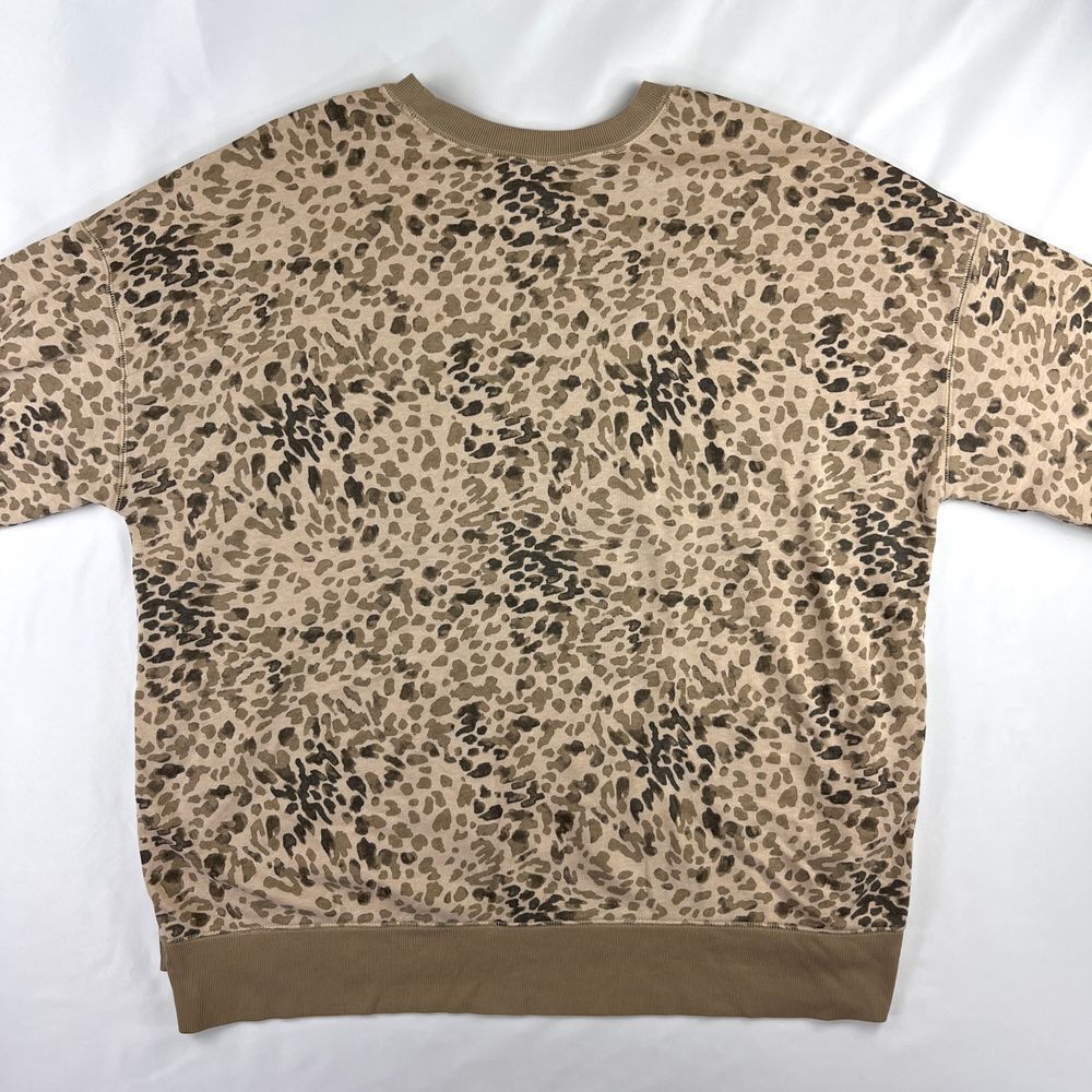 Old Navy Soft Cheetah Print Sweatshirt Women's 2X Brown‎ Beige Neutral Animal
